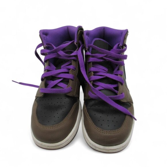 Air Jordan 1 Mid GS Sneakers Brown/Black/Purple DQ8423-215 Youth 7Y - Picture 1 of 10